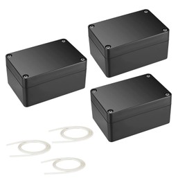 Pack of 3 Junction Box Waterproof Junction Box Outdoor IP66 Black Electronic Project Box Electrical Accessories Housing Plastic 100 x 68 x 50 mm
