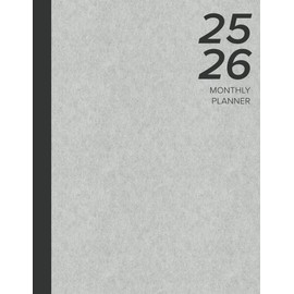 2025-2026 Monthly Planner: Large, Simple Two Year Calendar & Schedule Organizer (January 2025 through December 2026) - Kraft Grey Cover