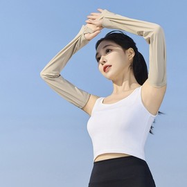 Women's Summer Outdoor Ice Silk Sun Protection Arm Sleeves (One Size) Size/Black 5ea