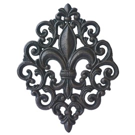 Lulu Decor, Cast Iron Fleur De Lis Decoration Plaque (Plaque)