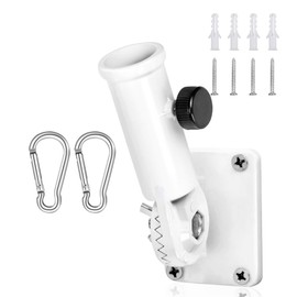 Dantolo Adjustable Flag Holder, Flag Pole Holder, Flag Holder Wall, Flag Wall Holder, Flag Pole Holder Accessories for Home, Garden, Balcony (White)