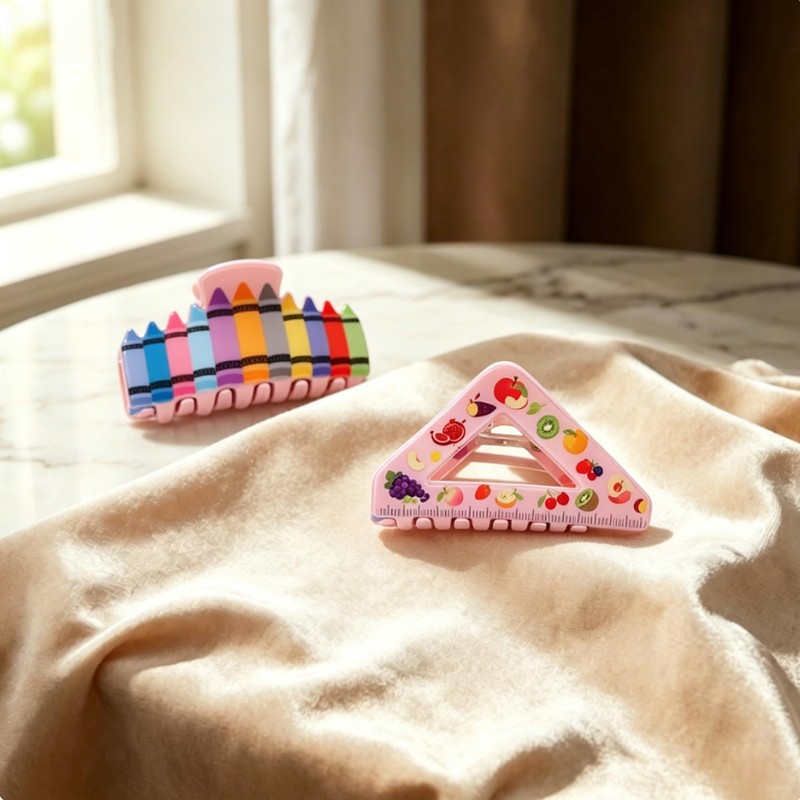 2 PCS Pencil & Ruler Claw Clips for Back to