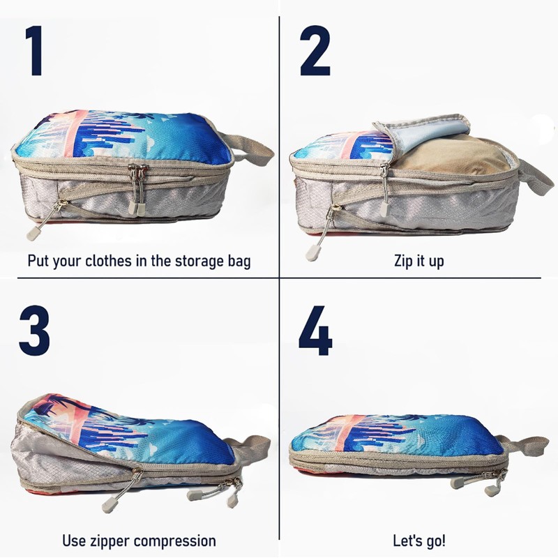Compression Packing Cubes,5 Pcs Travel Packing Cubes Set,Lumobrilla Travel Organisers