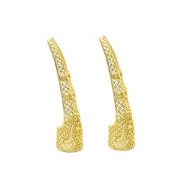 KOMBIUDA 2pcs Nail Set Halloween Cosplay Accessories Nail Ring Tip Ring Recovery Fake Nails Egypt Nail Decoration Belly Dance Finger Nail Tips Ancient Queen Claw Knuckle Ring Finger Ring Imperial Nei