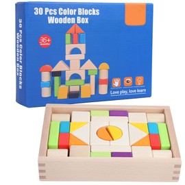 MultiColor Building Blocks Toy Wooden Boxed Children Kid Educational Toy Gift(30pcs )