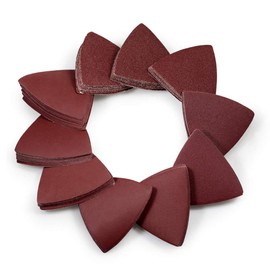 SPEEDWOX 100pcs 3-1/8 Inch 80mm Triangle Sanding Pads Assorted 40/60/80/120/180/240/400/600/800/1000 Grits Triangle Detail Oscillating Tools