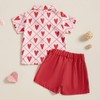 Gaono Toddler Baby Boy Valentines Day Outfit Heart Print Button