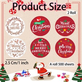 1000 Pcs Christmas Stickers, Christmas Stickers for Crafts, Christmas Sealing Sticker Christmas Tags Christmas Sticker Label for Crafts Candy Wrap Scrapbooking Card Decoration