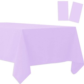 2 Pack Plastic Tablecloths Disposable Table Covers Plastic Table Cloths for BBQ Picnic Birthday Wedding Parties Waterproof and Oil-proof Table Cloth Light Weight Light Purple TableCover 54 x 108 In