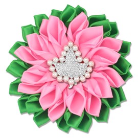 Sorority Paraphernalia Brooch Pin for Women Sororr Greek Sororiy Gift Pink Green Flower Brooch Sisterhood Jewelry (FLOWER)