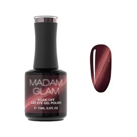 Madam Glam - Super Cat Eye Gel Polish 15ml 0.5 fl/oz - Nail Art Enhancement - Magnetic Effect - Long-Lasting, Vibrant, Vegan, Hema-Free (Ruby Red)