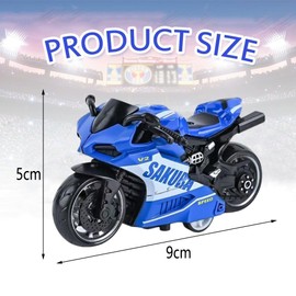 Motorcycle Model,Pull Back Motorcycle Plastic Street Machine Friction Power Mini Motorbike Model Kids Toy Gift Set for 3 Years+ (Blue)