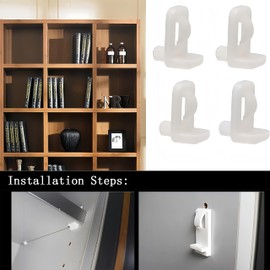 Boxonly 5mm Plastic Locking Shelf Pegs, Mini Cabinet Shelf Clips, Shelf Bracket Peg for Book Shelves Supplies, 20pcs