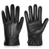 BISON DENIM Winter Genuine Sheepskin Leather Gloves for Men, Touchscreen