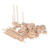 Unfinished Wood Wheels DIY Polished Round Wheel Wooden Pieces for