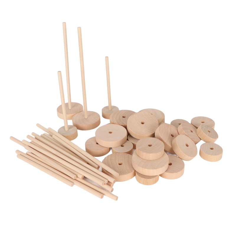 Unfinished Wood Wheels DIY Polished Round Wheel Wooden Pieces for