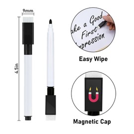 Mooshy Whiteboard Markers, Pack of 25 Whiteboard Pens 8 Colours Foil Pen Wipe Clean Whiteboard Marker Magnetic with Fine Tip and Eraser for Children, School Supplies, Office, Family