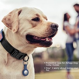 DAGANXI Collar táctico para perro, collar ajustable de nailon para entrenamiento militar con mango de control y hebilla de metal pesado para perros medianos y grandes, con parches y funda para Airtags (XXL, negro)