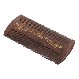 DECHOUS Wooden Dandruff Comb with Gold Accents Double Sided Fine Tooth Hair Comb for Adults Pets Compact Portable Design for Scalp Care and Dandruff Removal Compatibility Styling Tool
