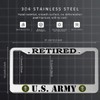 2 Pack Retired License Plate Frames for US Army, Universal