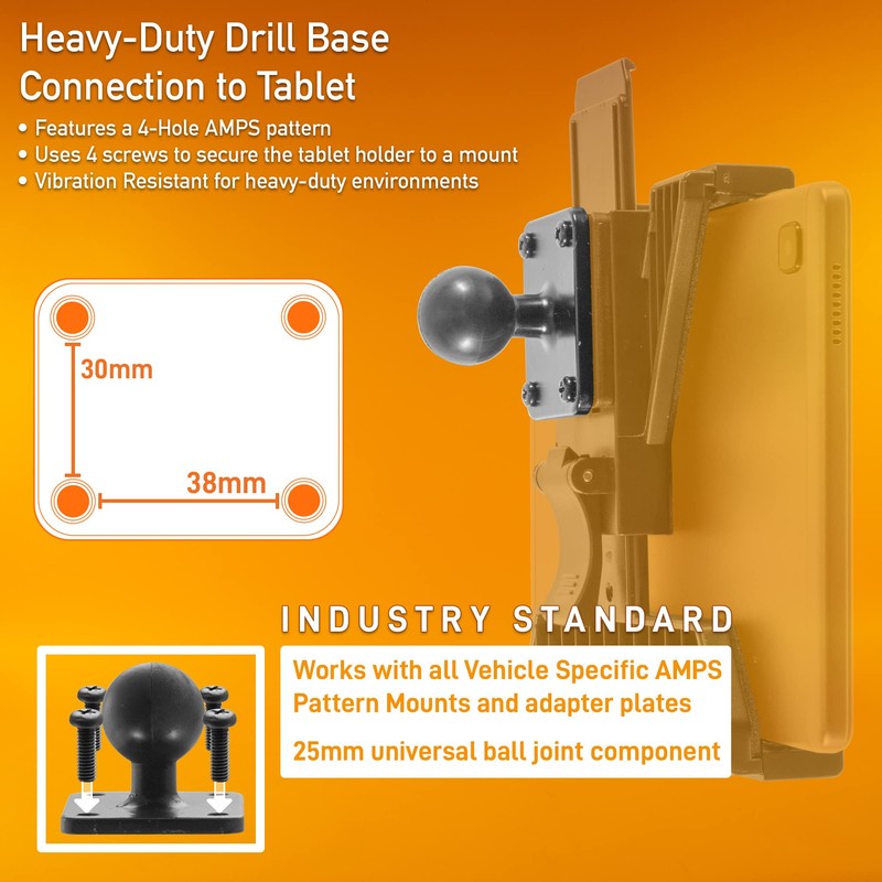 iBolt TabDock DynaMount AMPS w/ 4.25î Double Socket Arm Drill