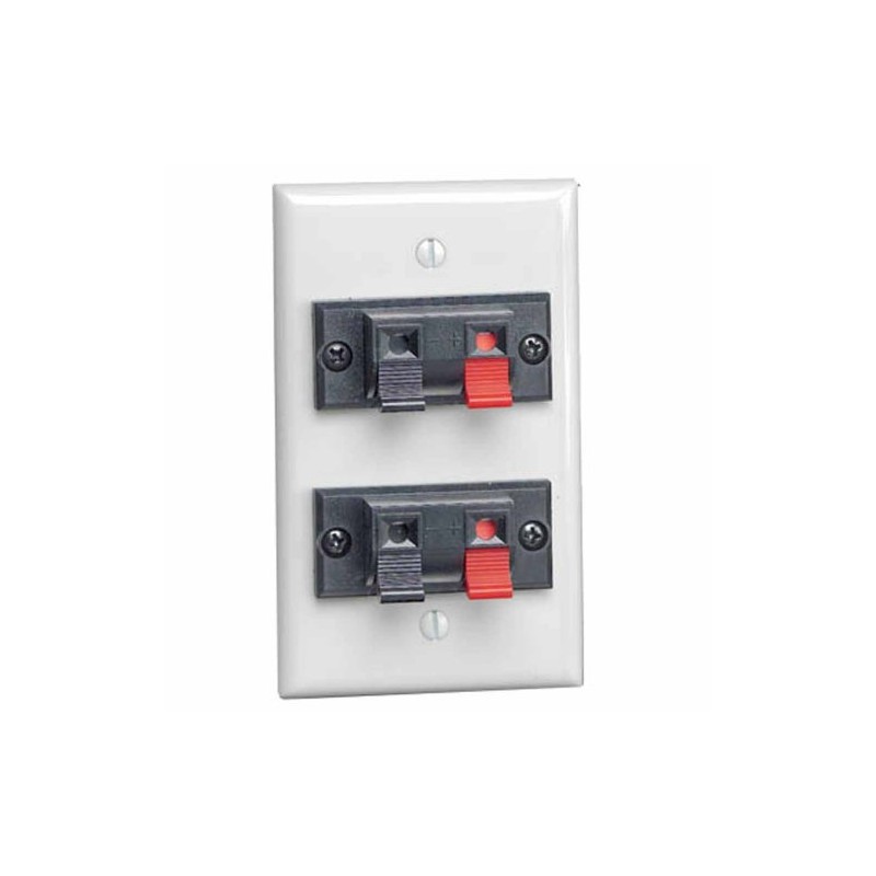 Leviton 40952-2PW 1-Gang Double Spring Clip Device Audio/Video Wallplate, Standard