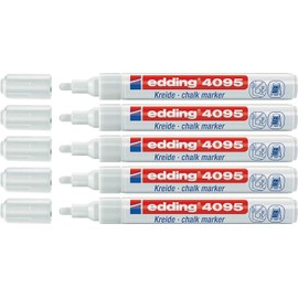 edding 4095 Window Chalk Markers 2-3 mm Set of 5 White