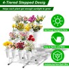 JIANFA 4 Tier Metal Plant Display Stand with 16PCS Plastic