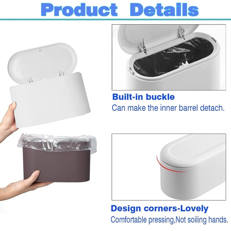 AIMALL Modern Desktop Trash Can with Lid - Nordic Japanese