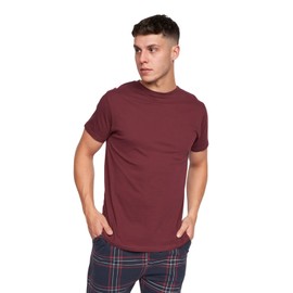 Duck & Cover Mens Nightwear Pyjamas Set Cotton Top Bottom Loungewear Casual(L,CALLISTER/BURGUNDY)