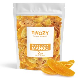 Dried Mango Slices - Soft & Juicy Sweet Dried Mango Slices Healthy Snack Delicious Texture, Chewy Ripened Mangos Dried Fruits with Natural Tangy Sweetness of Fresh Mangoes, Natural Source of Vitamin C and Fiber 2 Pound