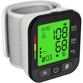 Wrist Blood Pressure Monitor for Home Use - Blood Pressure Machine with Large High Definition Backlit Screen and Adjustable Cuff for Reliable Readings