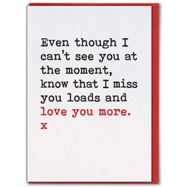 Brainbox Candy - Cute Lockdown Self Isolation Quarantine Missing You Card - 'Love You' - Perfect For Him Her Boyfriend Girlfriend Partner - Blank Inside