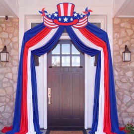 Batiyeer 5 Pcs 32.2ft 4th of July Patriotic Bunting Porch Decorations