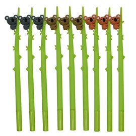 Maydahui Cute Koala Tree Climbing Ballpoint Pen, Set of 9, Black Ink, 0.02 inch (0.5 mm), Stylish, Animal, Bear, Gel, Ballpoint Pen, Cute, Stationery, Children, Students, Gift