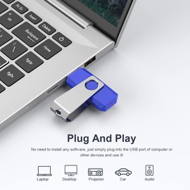 Aiibe High Speed 2 Pack 64GB USB 3.0 Flash Drive Thumb Drive Memory Stick Speeds Up to 100MB/s (64G, Blue)