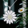JBAERD Daisy Fidget Necklace Sterling Silver Fidget Pendant Necklace Spinning