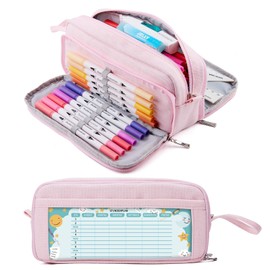 Kalidi Pencil Case with 3 Compartments, Large Capacity Pencil Case, Pencil Pouch for School & Office
