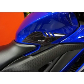 labelbike - 2 3D Side Stickers Resin Protector for Motorcycle Tank Compatible with Yamaha R3 2019-2025