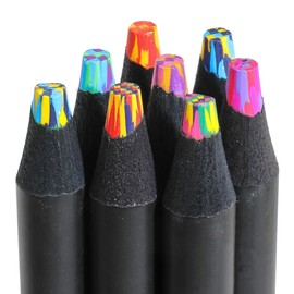 SUYEPER 8PCS Rainbow Pencils, Art Supplies Colored Pencils, Stocking Stuffers for Kids, Multicolored Pencils for Drawing, Art Supplies for Adults Kids