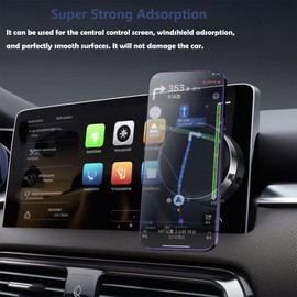 Electric Vacuum Suction Cup Phone Mount,360°Adjustable Double Sided Magnetic Suction Phone Mount,Phone Holder for Car/Screen/Mirror/Tile/Glass/Gym/Smooth Surface, Compatible with All Phones -Black