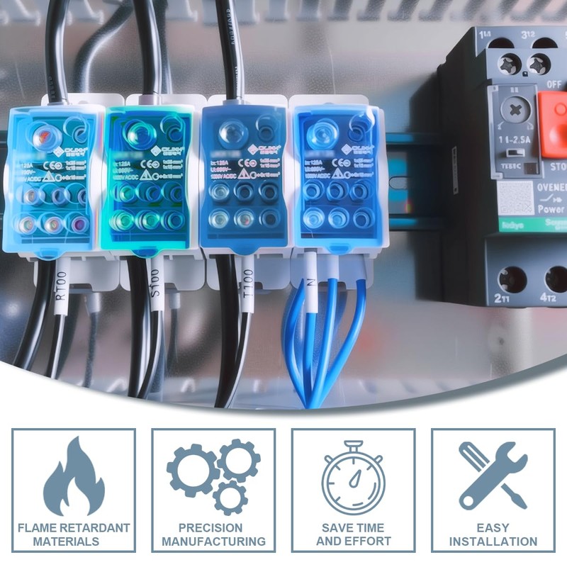 Innfeeltech 1Pcs Terminal Block Distribution Box 80A 1 In 6