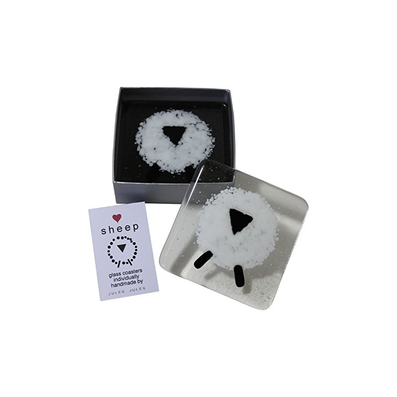 JULES Pair of Handcrafted Fused Glass Coasters Featuring A Stunning