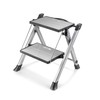 Polder Easy-Close Aluminium 2-Step Stool, Ladder with Non-Skid Feet, Folding