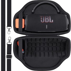 co2CREA Case for JBL Charge 6 Waterproof Portable Bluetooth Speaker, Hard Travel Case with Detachable Shoulder Strap (Black Case)
