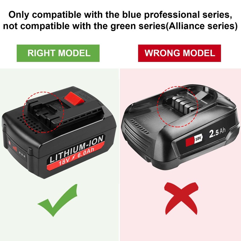 [2Pack] 18V 6.0 Ah! HIGH-Output Battery for Bosch 18V Battery