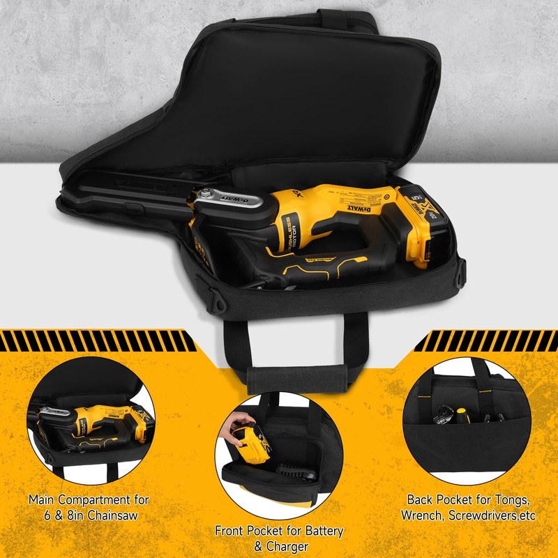 Mini Chainsaw Case Compatible with DEWALT 20V MAX Pruning 8-inch