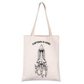 VAMSII Fantasy Literature Gift Crew Inspired Reusable Shopping Bag Book Lover Gift Interstellar struggle (CAPTAIN IS KING tote)
