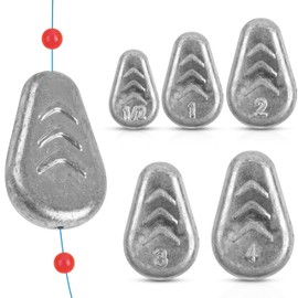 No Roll Sinkers Fishing Weights Sinkers, Flat Inline Sinkers No Snag Slip Sinkers Fishing Weights Gear Tackle for Catfishing Rigs Saltwater Freshwater