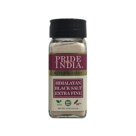 Pride Of India - Pack of 6 - Himalayan Black Rock Salt - Extra-Fine Grind, (4.0 oz, 113.4gm)- Kala Namak - Contains 84+ Minerals - Perfect for Cooking